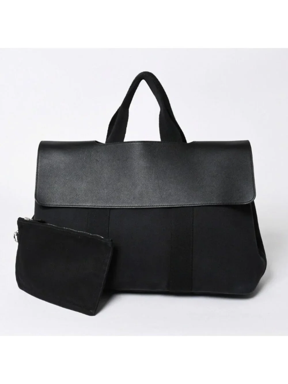 Hermes Handbag Valparaiso MM Tote Black Silver